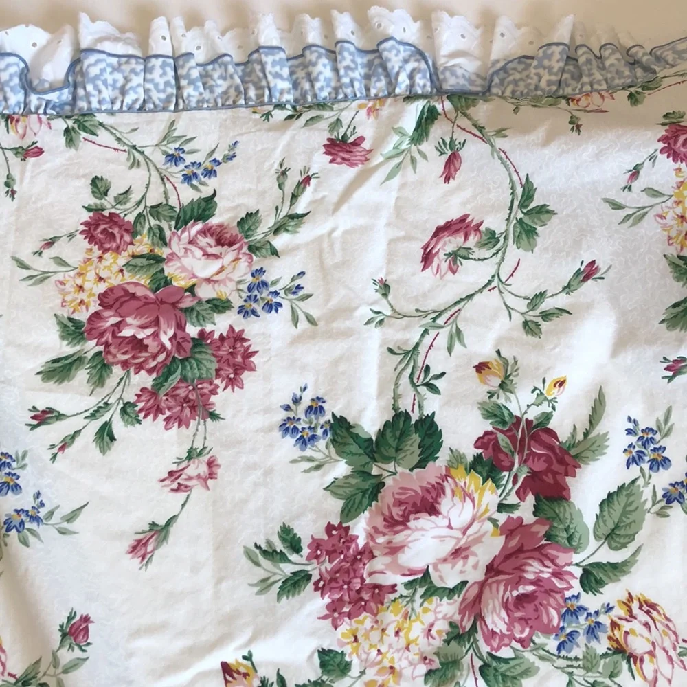 Floral Waverly Twin Flat Sheet White Waverly Flowers Flat Sheet Eyelet